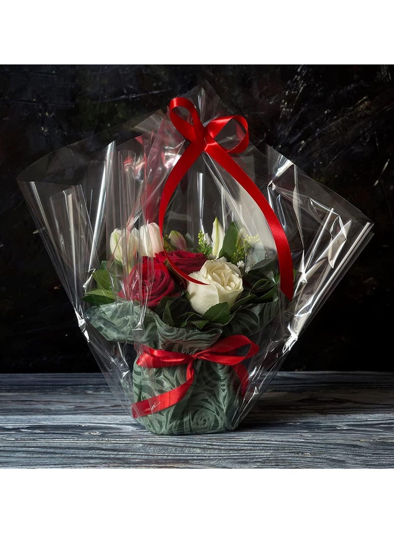 بكرة تغليف شفافة من السيلوفان، سلال زهور، هدايا طعام، أغلفة كريستالية، ورق آمن، 70 سم × 10 متر - Image 4