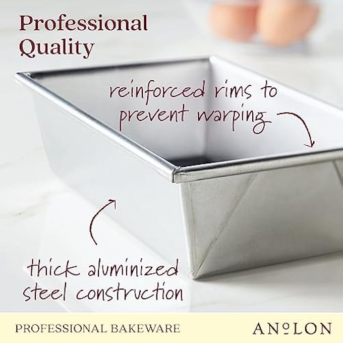 Anolon Professional Bakeware Aluminized Steel MeatloafBreadLoaf Pan 9 Inch x 5 Inch Silver - Image 4