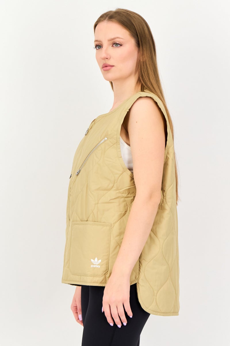 Adidas سترة رياضية خارجية للنساء من أديداس أورجينالز × بارلي، بيج - Image 2