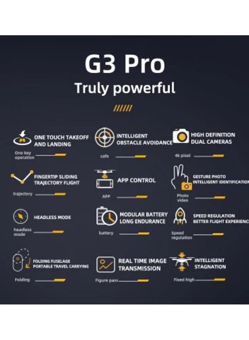 4K G3 PRO Camera Drone with Dual Camera Double Batteries - Image 3