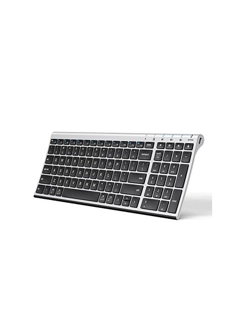 iClever BK10 Bluetooth Keyboard, Multi Device Keyboard Rechargeable Bluetooth 5.1 with Number Pad Ergonomic Design Full Size Stable Connection Keyboard for iPad, iPhone, Mac, iOS, Android, Windows
