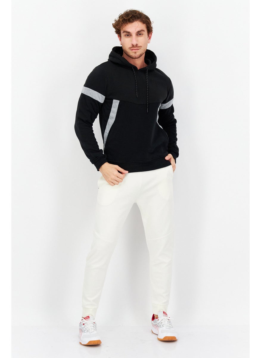 Modern Culture Men Hood With Drawstring Long Sleeve Sweatshirts, Black  - Image 3