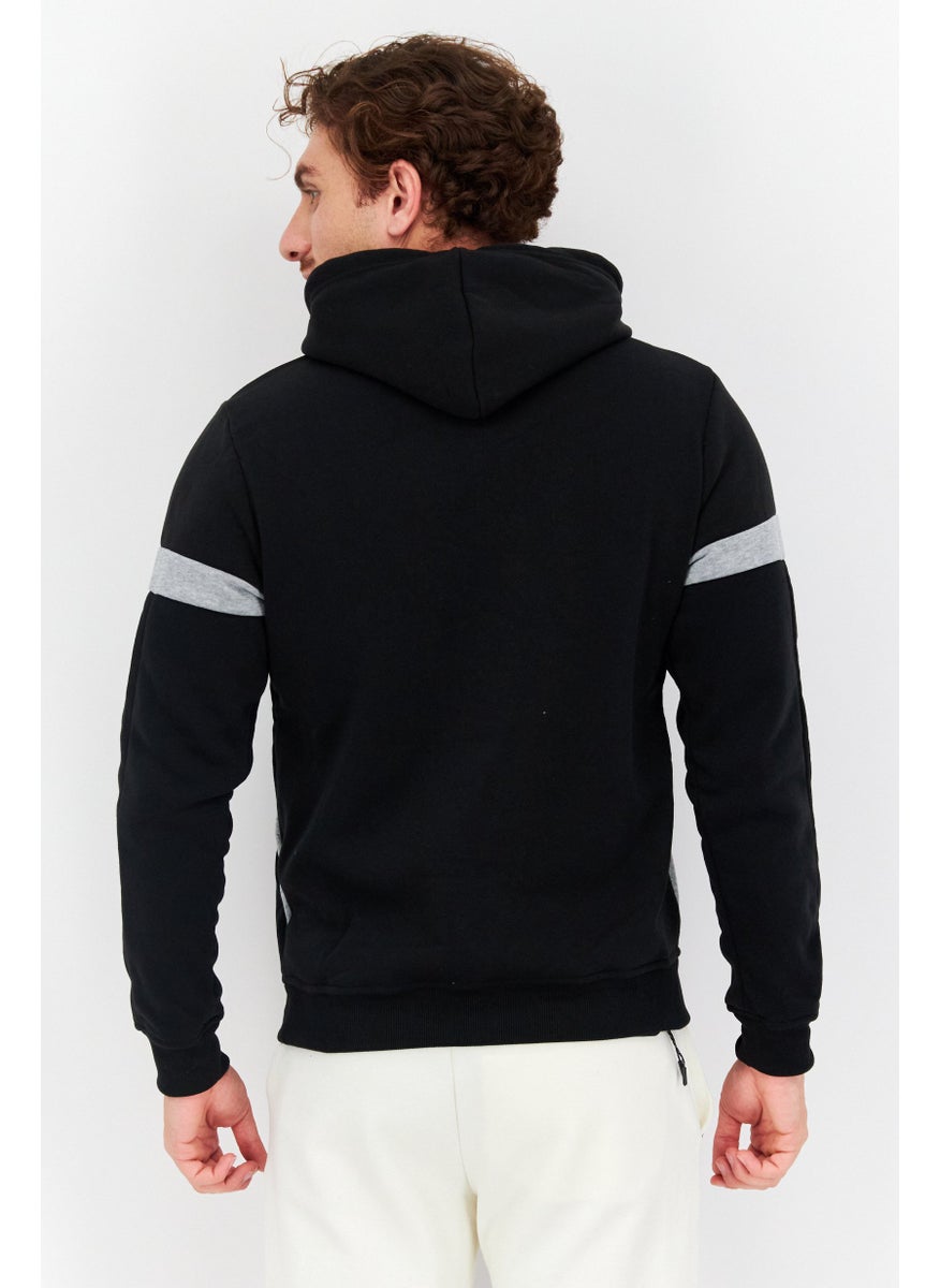 Modern Culture Men Hood With Drawstring Long Sleeve Sweatshirts, Black  - Image 2