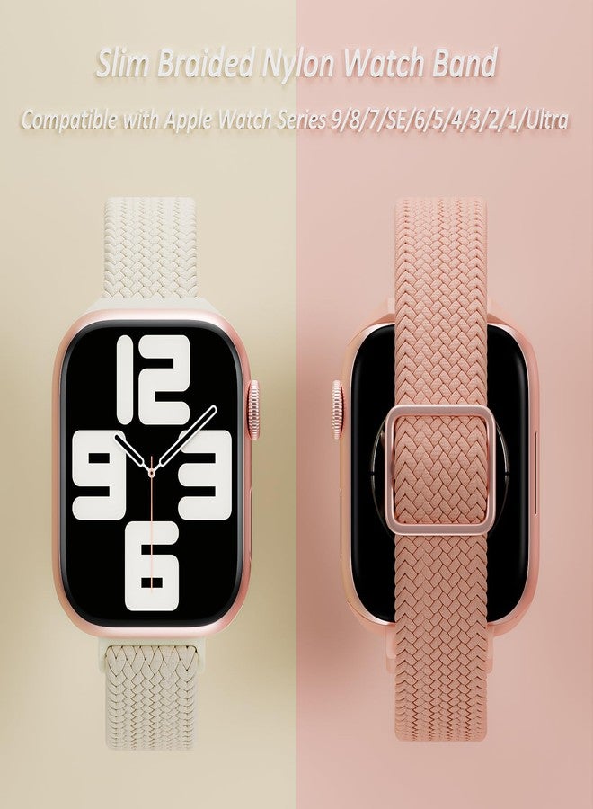 4 قطع من حزام ساعة Apple Watch 38 مم 42 مم 40 مم 44 مم 41 مم 45 مم 46 مم 49 مم للنساء والرجال، حزام رفيع من النايلون بحلقة فردية لسلسلة iWatch 11 10 9 8 7 SE 6 5 4 3 Ultra - Image 3