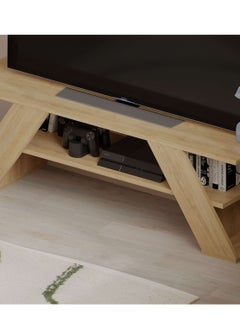 Mourah Home Farfalla Tv Stand Up To 50 Inches With Storage - Oak - 2 Years Warranty  - Image 5