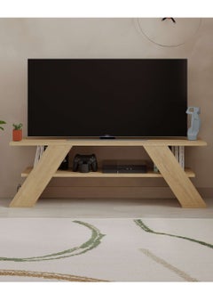 Mourah Home Farfalla Tv Stand Up To 50 Inches With Storage - Oak - 2 Years Warranty  - Image 1