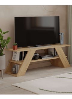 Mourah Home Farfalla Tv Stand Up To 50 Inches With Storage - Oak - 2 Years Warranty  - Image 2