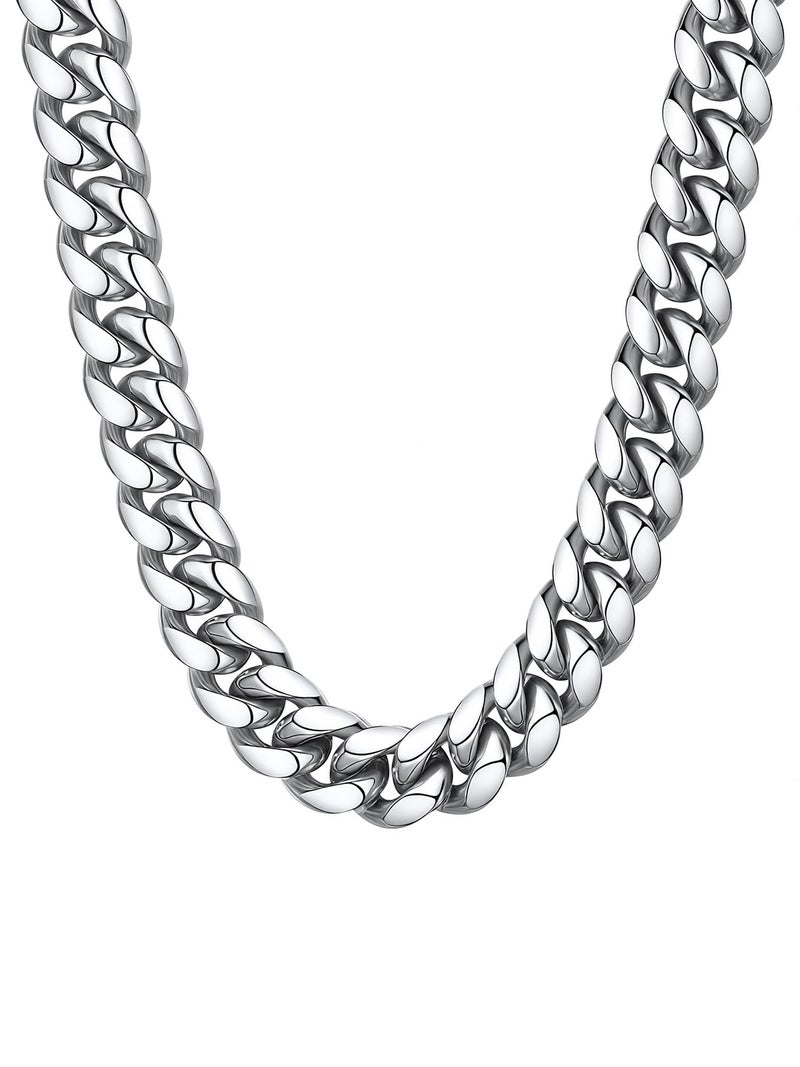 ChainsHouse Mens Thick Chain Necklace 22inches 14mm Stainless Steel Cuban Curb Link Necklace - Image 2