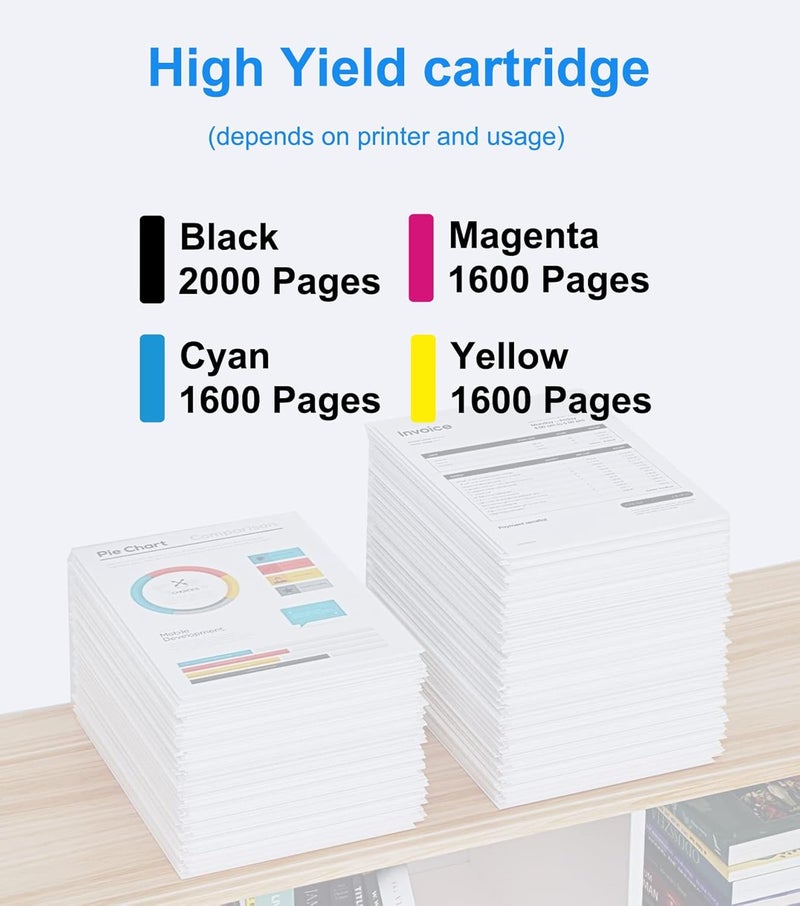 963Xl Ink Cartridges Multipack Replacement For Hp 963Xl Ink Cartridges Multipack Compatible For Hp Officejet Pro 9010 9012 9015 9016 9020(4 Pack) - Image 3