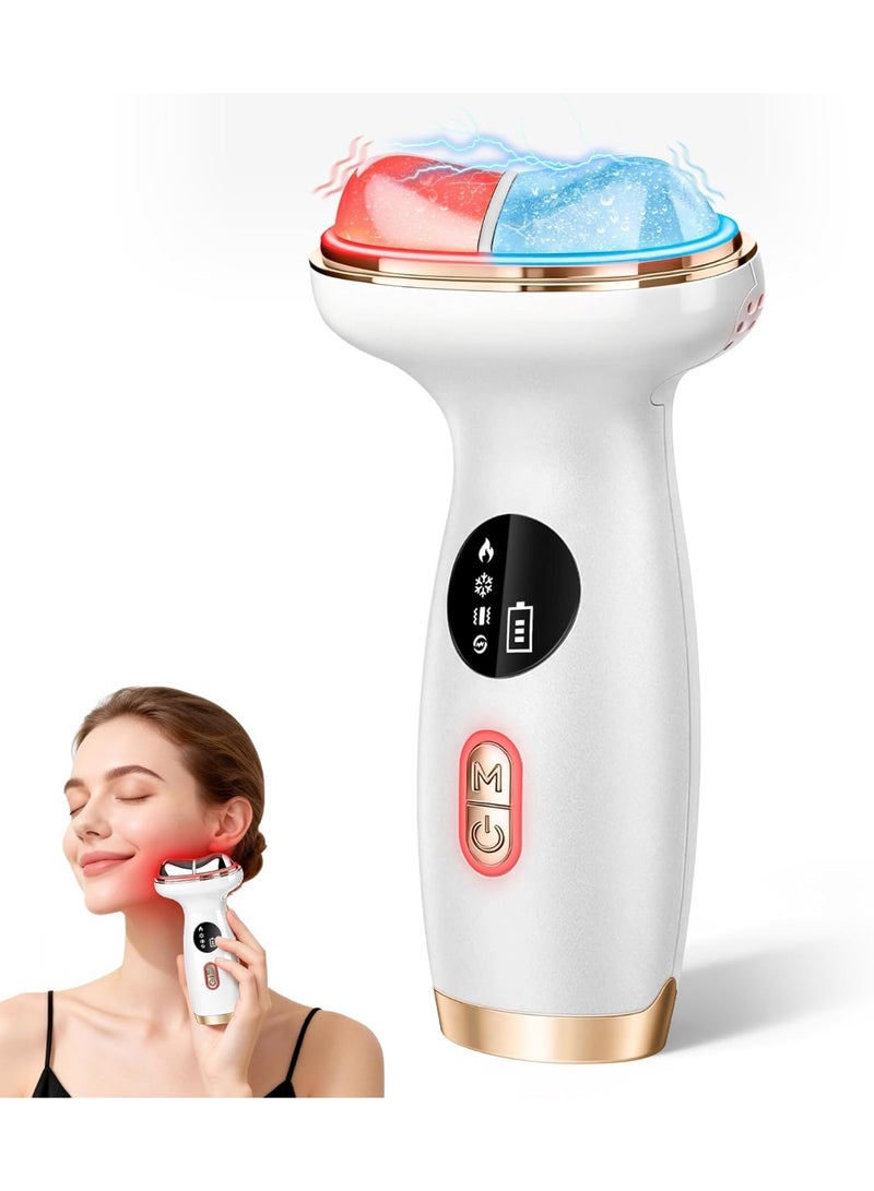 Electric Facial Gua Sha Massager, Red Light Therapy Face Device with Microcurrent, Hot Compress for Skin Absorption & Cold Therapy for Hair Removal, Face Lifting & Tightening Tool - Image 1