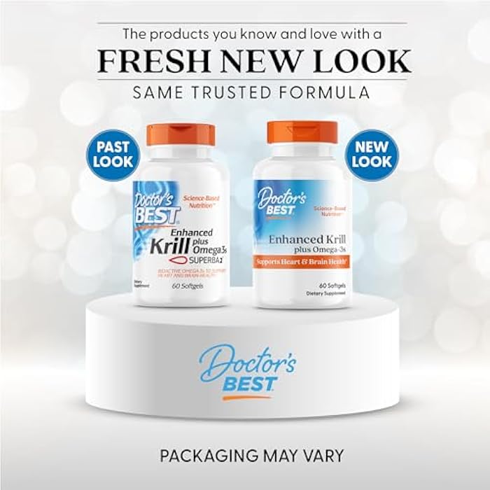 Doctor's BEST Doctors Best Enhanced Wild Caught Antarctic Krill (Superba2) Plus Omega-3s, Supports Heart & Brain Health, Non-GMO, Gluten Free 60 Softgels - Image 2