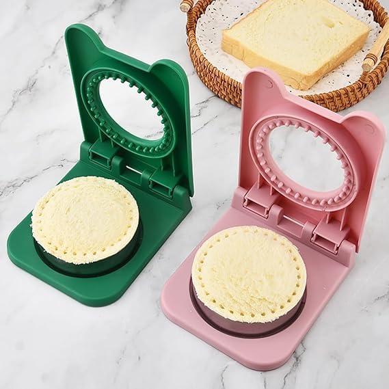 Jenibri Sandwich Cutters for Kids Lunch Sandwich Cutter and Sealer Uncrustables Sandwich MakerStainless Steel Baking Tools Sandwich Pocket Bread Mold Great for Lunchbox and Bento Box Multicolor 1 Round - Image 1