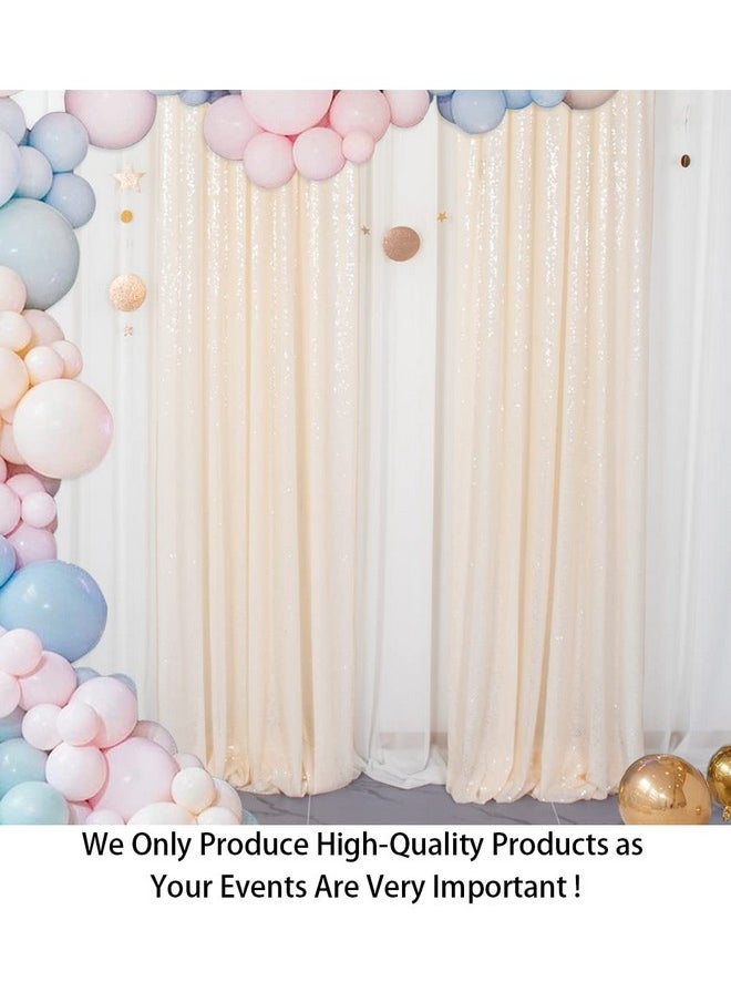 ShinyBeauty Sparkle Backdrop Curtain Ivory 2 Panels Set Sequin Photo Backdrop 2Ftx8Ft Sequin Backdrop Curtain Pack Of 21220S  - Image 3