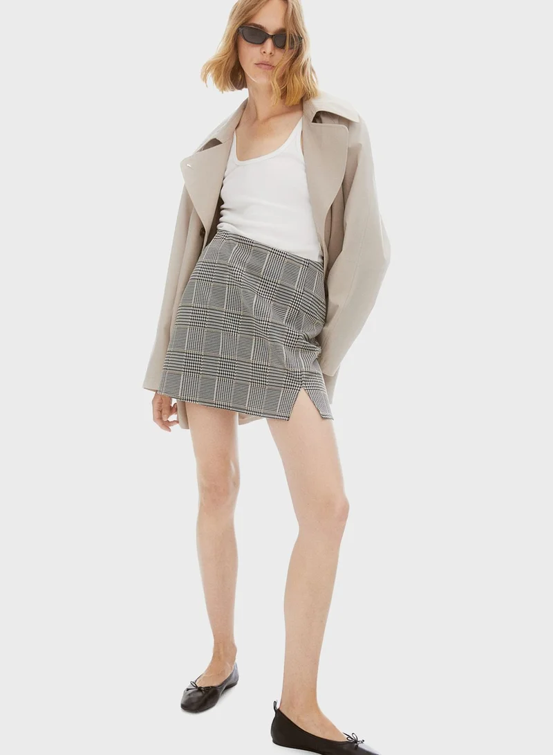 H&M Checked Mini Skirt