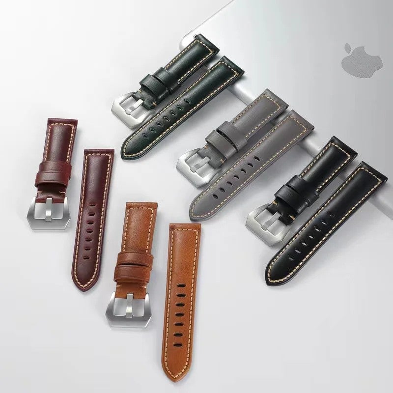 Bluejw Genuine Leather Watch Strap Replacement 20mm 22mm 24mm – Retro Oil-Waxed Quick Release Band for Men and Women - Image 2