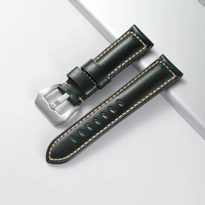 Bluejw Genuine Leather Watch Strap Replacement 20mm 22mm 24mm – Retro Oil-Waxed Quick Release Band for Men and Women - Image 1