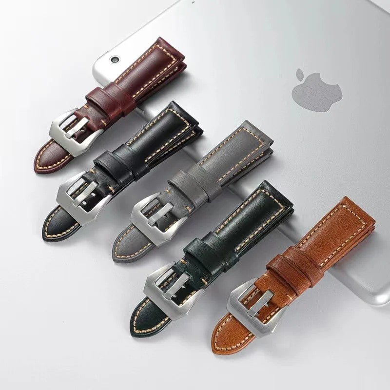 Bluejw Genuine Leather Watch Strap Replacement 20mm 22mm 24mm – Retro Oil-Waxed Quick Release Band for Men and Women - Image 3