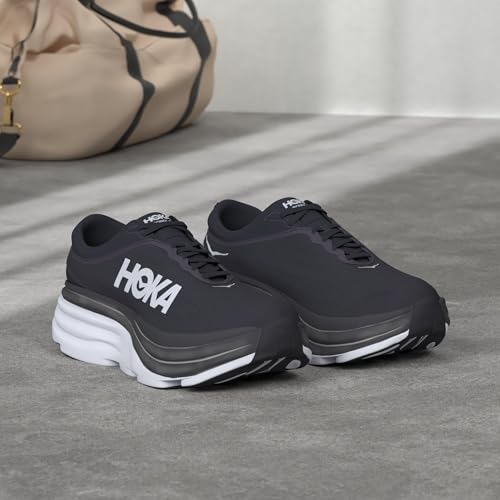 HOKA ONE ONE Bondi 8 Mens Shoes Size 10, Color: Black/White - Image 2