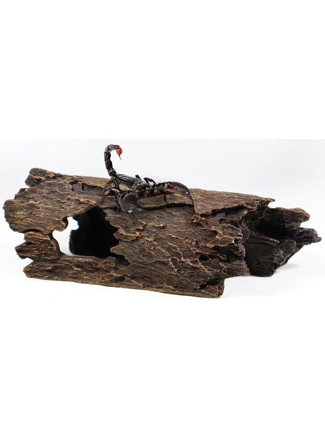 PTFJZ Large Reptile Hide Leopard Gecko Tank Accessories Driftwood for Aquarium Natural Hollow Log for Betta Fish Hideout Bearded Dragon or Ball Python Tank Accessories(13.8") - Image 1