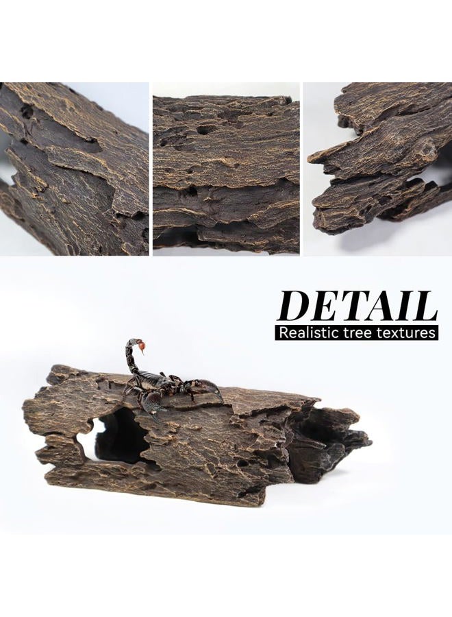 PTFJZ Large Reptile Hide Leopard Gecko Tank Accessories Driftwood for Aquarium Natural Hollow Log for Betta Fish Hideout Bearded Dragon or Ball Python Tank Accessories(13.8") - Image 4