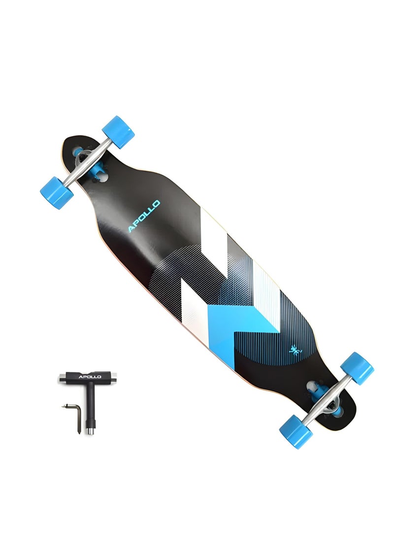 Apollo Longboard Skateboard for Teens & Adults , Drop,Through Freestyle Cruiser with Durable Deck, Smooth Wheels & T Tool , Perfect for Commuting, Carving & Downhill , Stylish Design for Beginners & Pros - Image 1