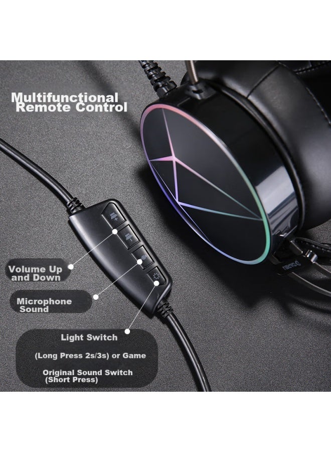 Daryo Dareu Eh722pro Professional Edition Gaming Headset, Mingmo Yuanxu Zhuyue Headphones, Over-ear, Noise-cancelling, In-line Control, Gaming/original Sound Mode, Rgb, Black - Image 3