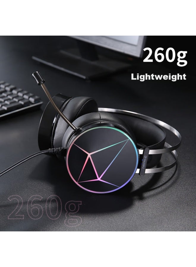 Daryo Dareu Eh722pro Professional Edition Gaming Headset, Mingmo Yuanxu Zhuyue Headphones, Over-ear, Noise-cancelling, In-line Control, Gaming/original Sound Mode, Rgb, Black - Image 5