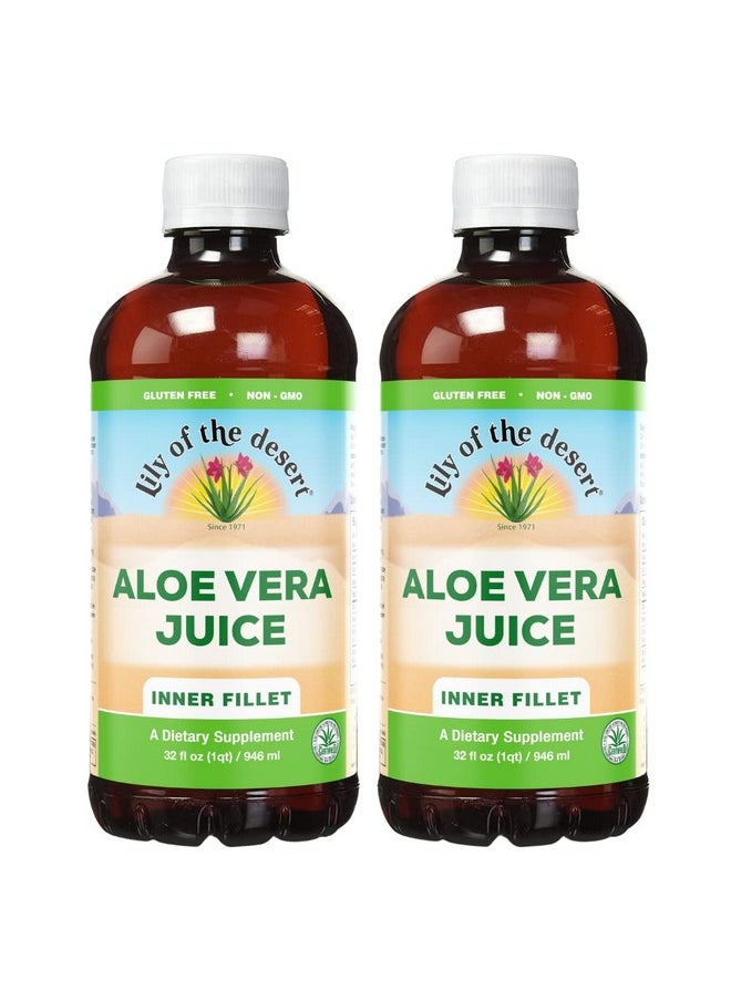 Lily Of the Desert - Aloe Vera Juice Drink Inner Fillet Vegan Dietary & Immune Support Gluten Free Liquid Digestive Aid No Water Added 32 Fl Oz (Pack Of 2) - Image 1