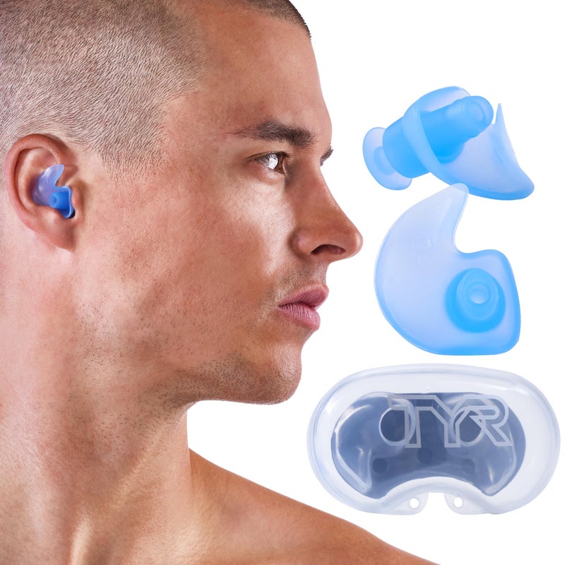 TYR Silicone Molded Ear Plugs, Blue - Image 1