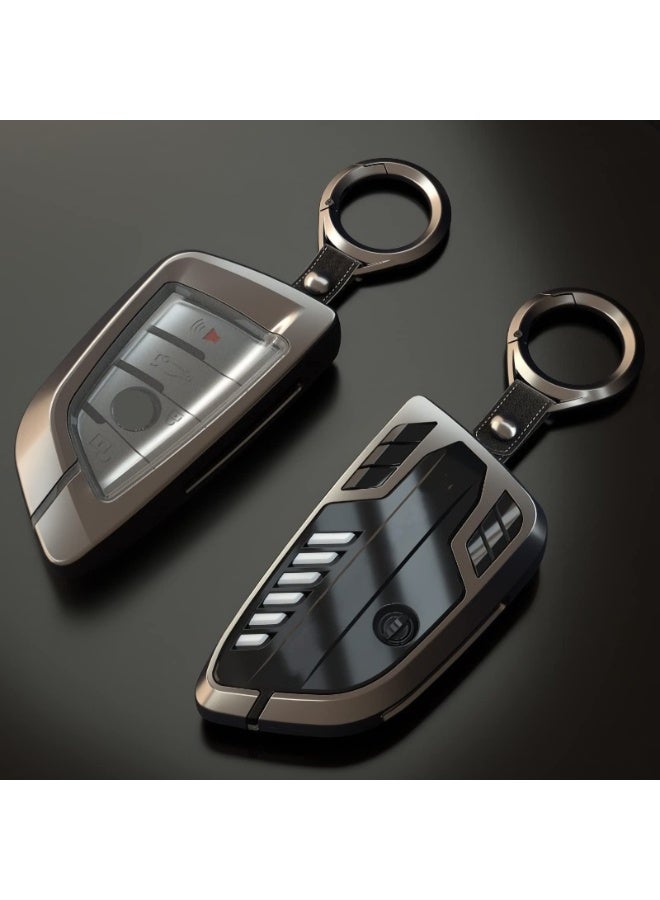 غطاء حافظة مفتاح سيارة من خليط معدني مع حلقة لسيارات BMW الفئات 1 3 5 7 X1 X2 X3 X4 X5 X6 F48 530 - Image 1