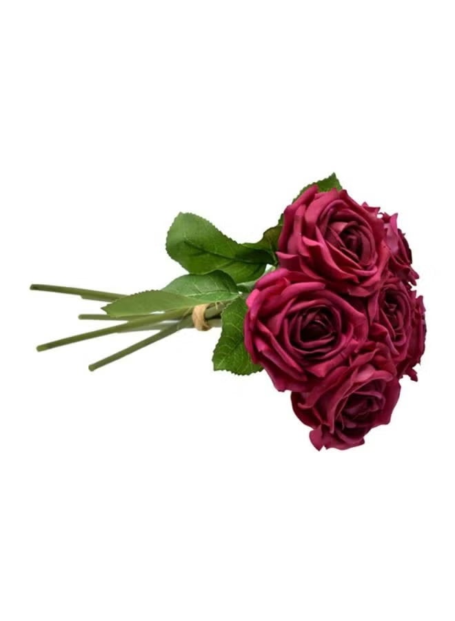 Artificial Rose Flower Bunch Red/Green 6cm - Image 2