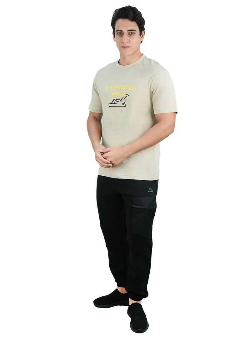 GIORDANO  Men's Slim Fit Cotton Jersey Message Print Tee for Men | Best Price UAE