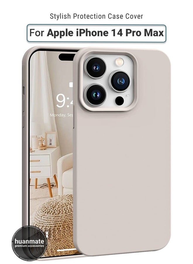 huanmate Apple iPhone 14 Pro Max Silicone Cover Stone - Premium 2.0mm TPU Silicon, Enhanced Camera Protection with Lens Shield, Shockproof & Water-Proof Cover for Apple iPhone 14 Pro Max  - Image 1