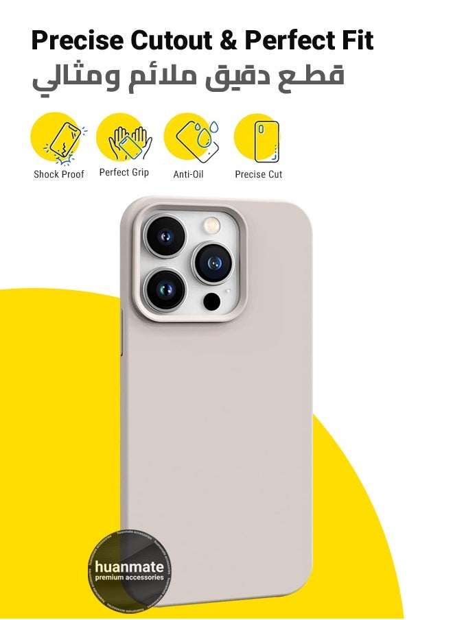 huanmate Apple iPhone 14 Pro Max Silicone Cover Stone - Premium 2.0mm TPU Silicon, Enhanced Camera Protection with Lens Shield, Shockproof & Water-Proof Cover for Apple iPhone 14 Pro Max  - Image 2