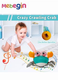 MEBEGIN Green Crawling Crab Baby Toddler Toys with Music and LED Light Up with Automatically Avoid Obstacles,Infant Sensory Tummy time Toys Learning to Crawl Walking Toddler Gifts  - Image 5