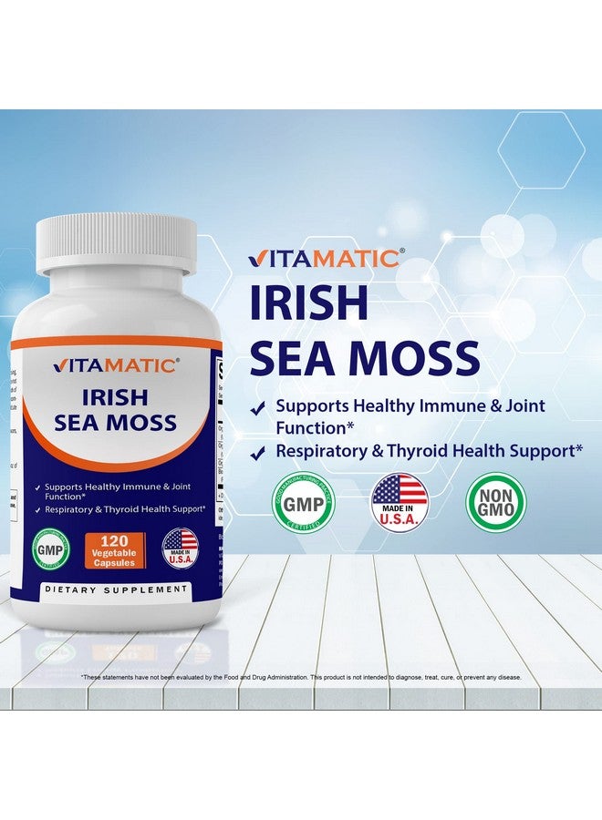 Vitamatic Irish Sea Moss - 120 Vegetarian Capsules Made with Bladderwrack & Burdock Root - Seamoss Supplement for Thyroid, Energy & Immune Support - Image 3