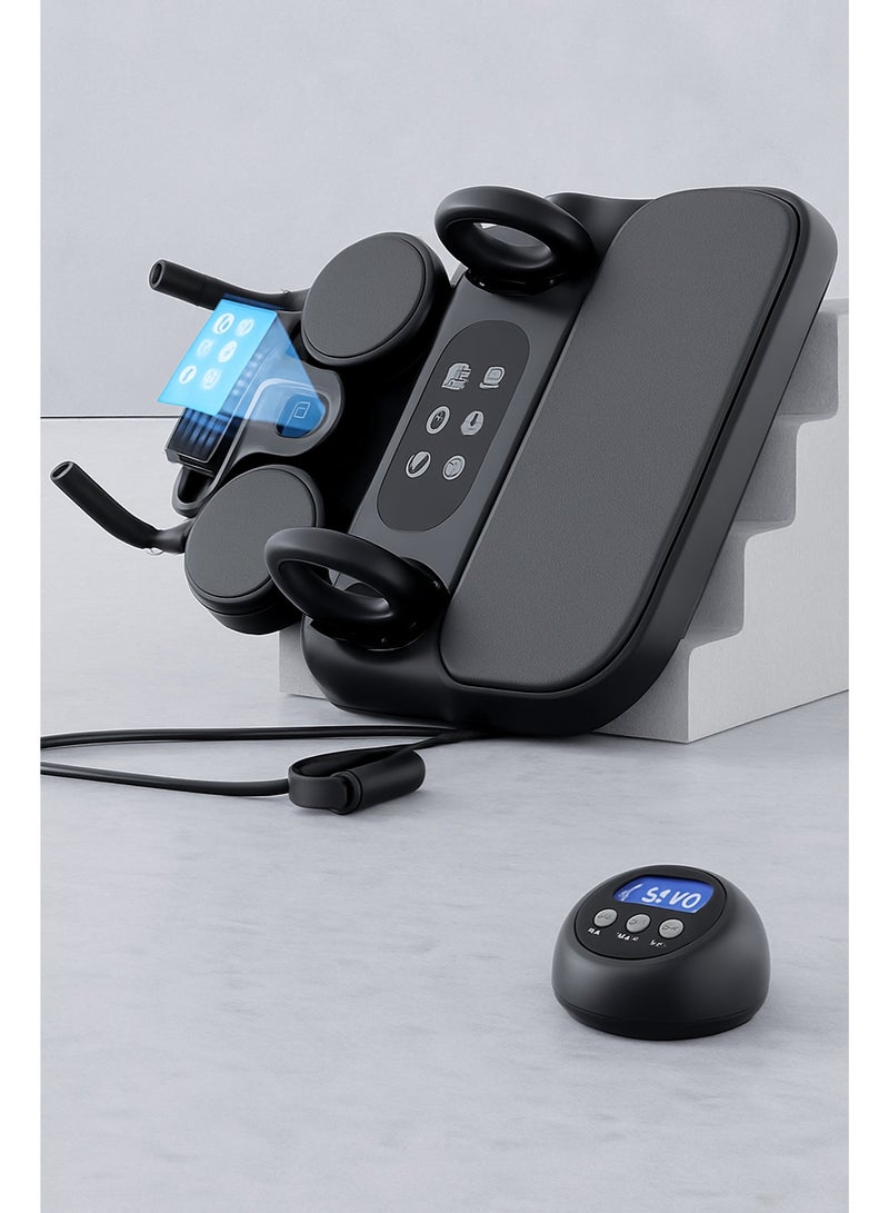 لوح تدريب متعدد الوظائف مع مقابض تمارين الضغط وعجلة البطن وأحزمة مقاومة – معدات تمارين منزلية لكامل الجسم – أسود ورمادي - Image 1