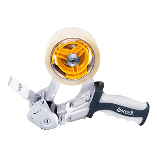 Excell Anti-Backflow Metal Packaging Tape Dispenser (2" Wide) with 2 Roll Tapes: Ideal for Packaging, Transportation, Moving, and Box Sealing. Includes Tape Gun and Two Tapes - Image 1