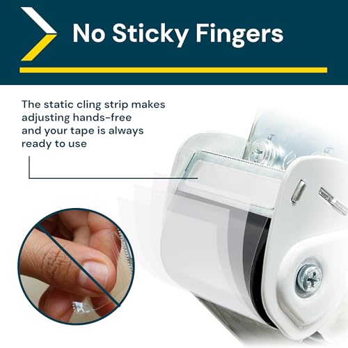 Excell Anti-Backflow Metal Packaging Tape Dispenser (2" Wide) with 2 Roll Tapes: Ideal for Packaging, Transportation, Moving, and Box Sealing. Includes Tape Gun and Two Tapes - Image 4