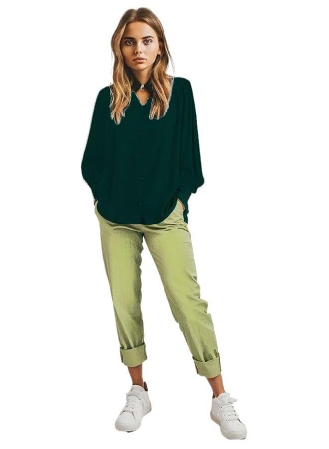 Dee's Fashion Formal shirt for women,blouse for Women's Elegant Button-Down Shirt,long sleeve top, Party Wear top - Image 1