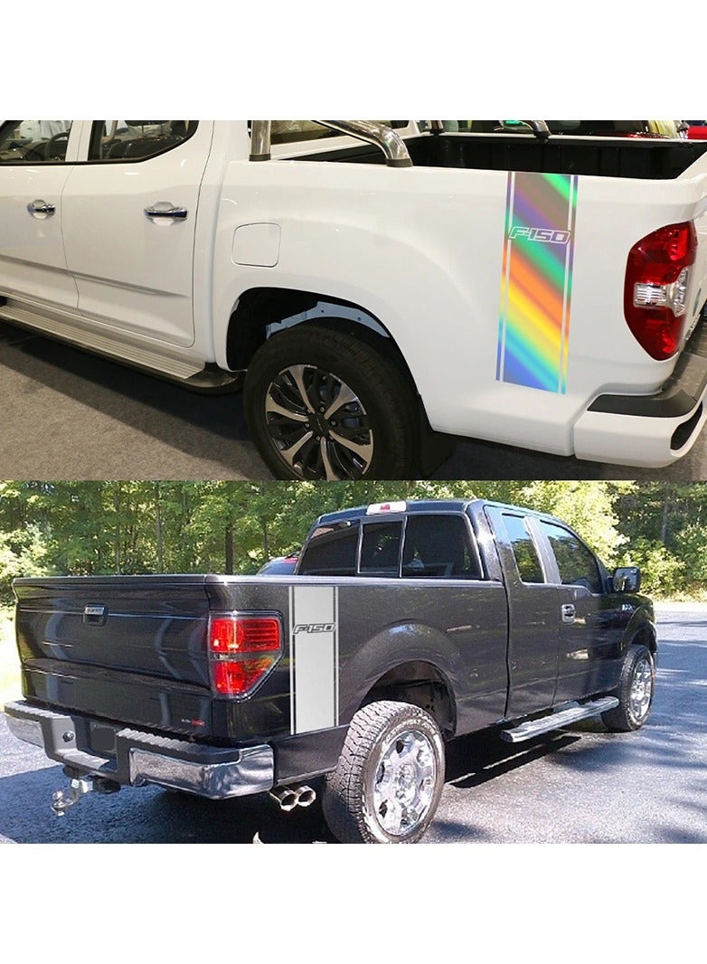 Generic car trunk truck side door colorful stripe pattern sticker vinyl decorative sticker for ford f150 raptor 2007 2021  - Image 1