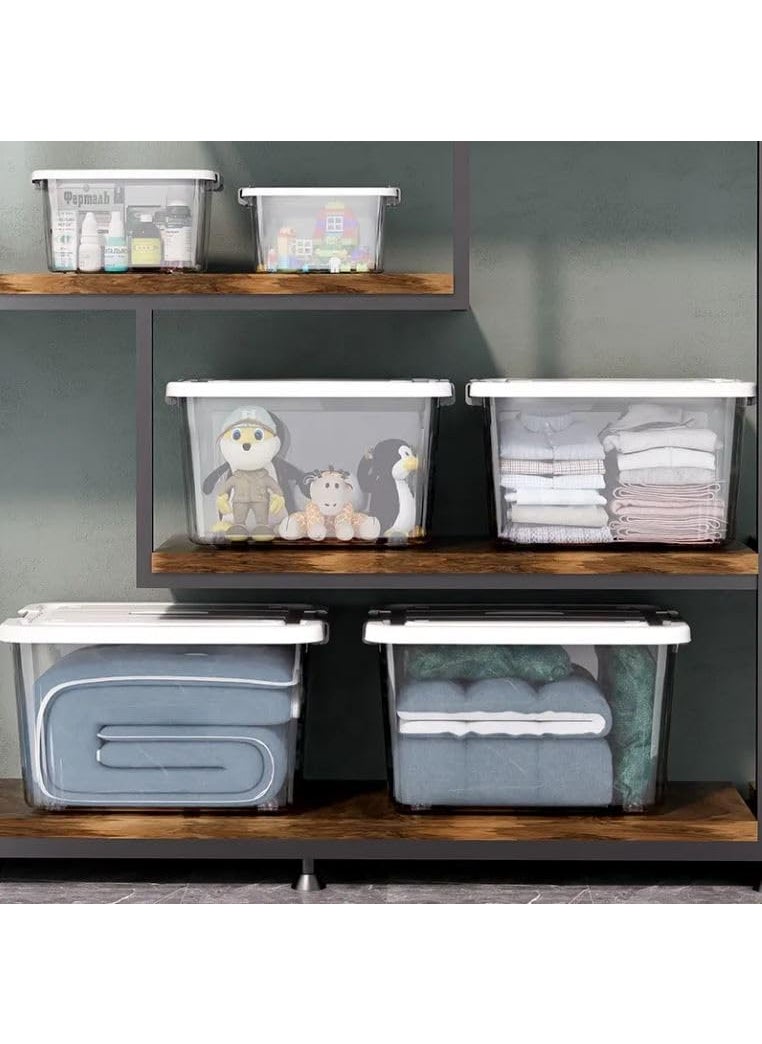 GRACIOUS MART GRACIOUS MART Transparent Storage Container Lockable And Scratch Resistant Bins With Airtight Lid And Weels Large Plastic Box for Storage and Organization WHITES17 cm x 25 cm x 31 cm  - Image 3