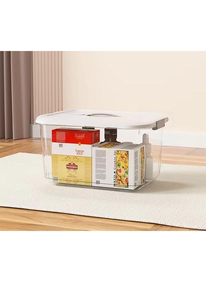 GRACIOUS MART GRACIOUS MART Transparent Storage Container Lockable And Scratch Resistant Bins With Airtight Lid And Weels Large Plastic Box for Storage and Organization WHITES17 cm x 25 cm x 31 cm  - Image 1