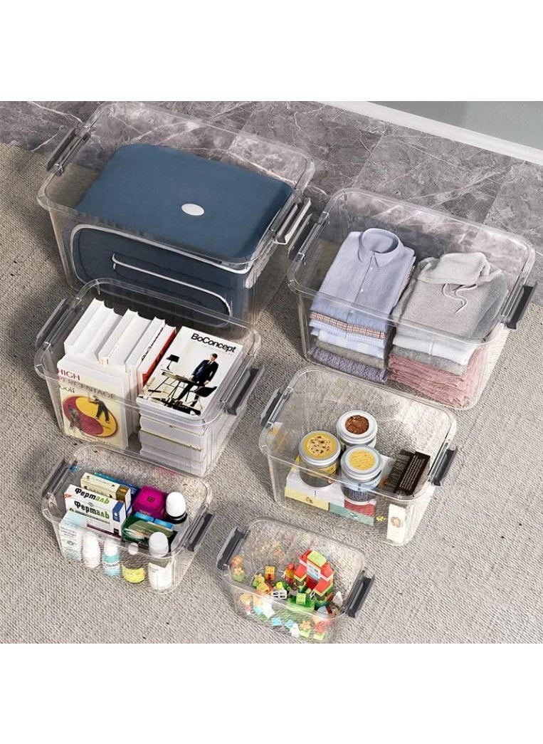 GRACIOUS MART GRACIOUS MART Transparent Storage Container Lockable And Scratch Resistant Bins With Airtight Lid And Weels Large Plastic Box for Storage and Organization WHITES17 cm x 25 cm x 31 cm  - Image 5