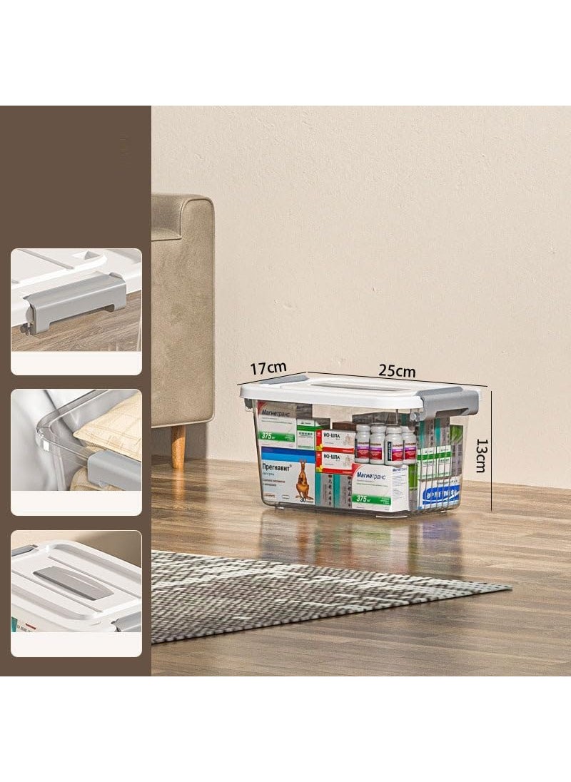 GRACIOUS MART GRACIOUS MART Transparent Storage Container Lockable And Scratch Resistant Bins With Airtight Lid And Weels Large Plastic Box for Storage and Organization WHITES17 cm x 25 cm x 31 cm  - Image 2