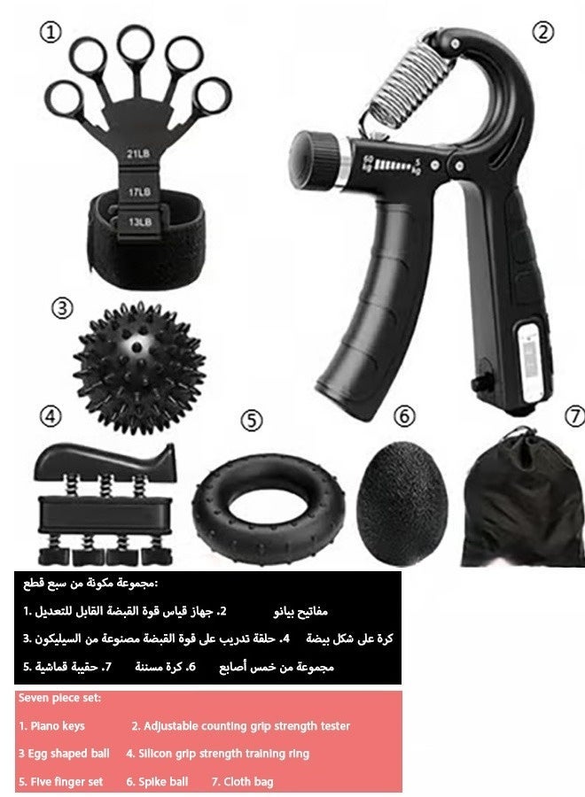 SenRan 7-Piece Unisex Grip Strength Trainer Set: Spring Grip with Counter + Finger Strength Tools - Image 4