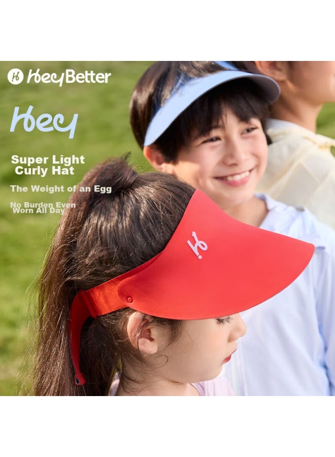 Heybetter Children's Sun Protection Hat Upf50+, Topless Sun Visor Cap, Face-covering Uv Protection, Little Red Hood (red), One Size Fits All - Image 1