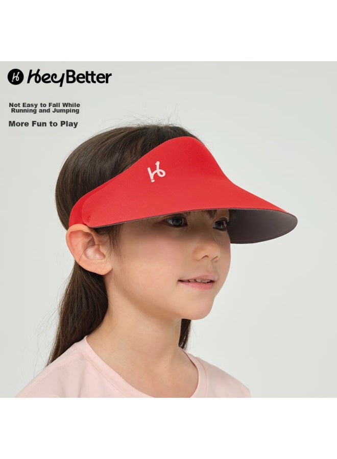 Heybetter Children's Sun Protection Hat Upf50+, Topless Sun Visor Cap, Face-covering Uv Protection, Little Red Hood (red), One Size Fits All - Image 5