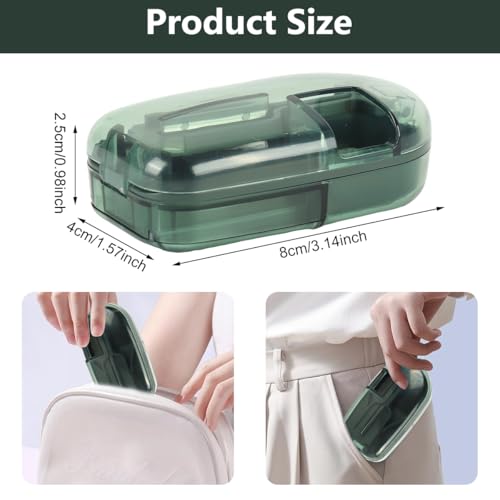 HANNEA® Pill Cutter Splitter for Small and Tiny Pills, Pill Splitter with Safety Blade Guard, V-Shaped Design for Vitamins, Tablets, Accurate and Easy Cutting, Green - Image 2