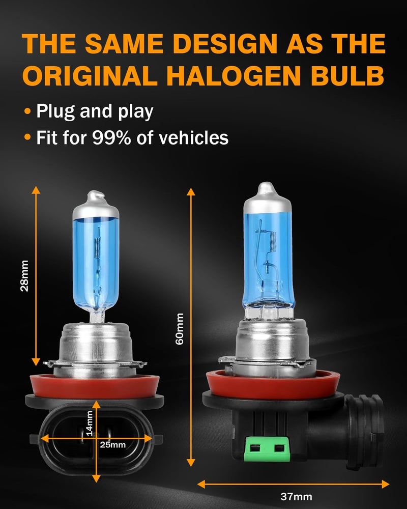 NSDXCT High Performance Halogen Headlight Bulbs for Honda Odyssey 2011-2020 - 9005 High Beam + H11 Low Beam - Image 3